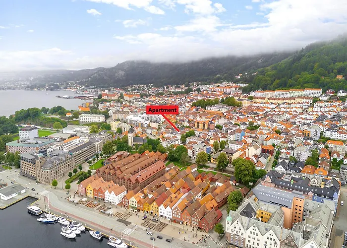 Apartment View To Bryggen - Renovated Dec 24 - Historic Cobblestone Street Bergen